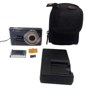 Olympus FE-4010 Digital Camera 12MP 4x‎ Zoom Battery Charger Case Tested Working